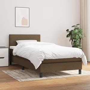 VidaXL Boxspring met matras stof donkerbruin 80x200 cm