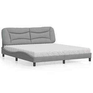 VidaXL Bed met matras stof lichtgrijs 180x200 cm