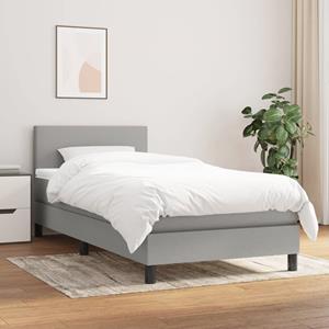 VidaXL Boxspring met matras stof lichtgrijs 100x200 cm