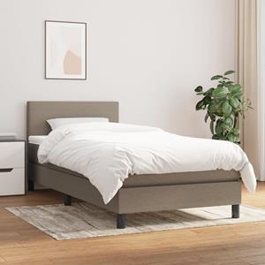 VidaXL Boxspring met matras stof taupe 100x200 cm