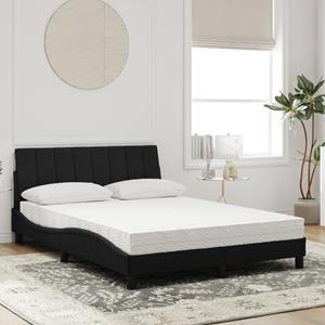 vidaXL Bed met matras fluweel zwart 140x190 cm