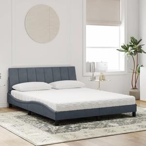 vidaXL Bed met matras fluweel donkergrijs 160x200 cm