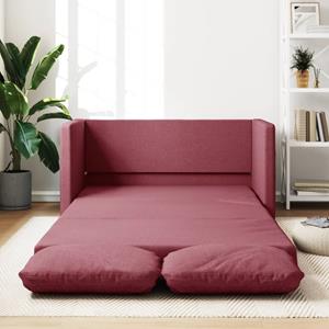 VidaXL Slaapbank vloermodel 2-in-1 112x174x55 cm stof wijnrood