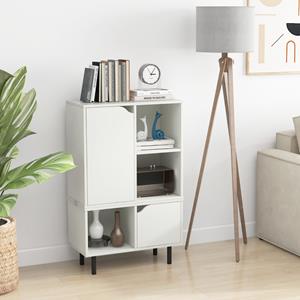 Costway Stapelbare Boekenkast Combinatie Opbergmeubel met Plank Moderne Opbergmeubel voor Woonkamer Slaapkamer Kantoor Wit