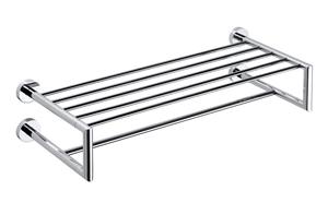 Sapho X-Round Dubbele handdoekhouder met opbergrek 650mm chroom