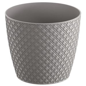 Merkloos Bloempot/plantenpot van kunststof donkergrijs D18.7 en H15.8 cm -