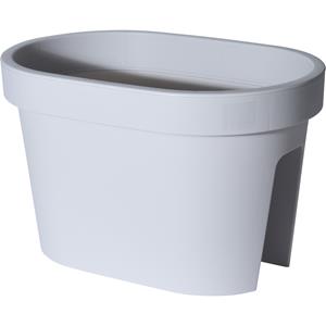 5five Balkon plantenpot/bloempot lichtgrijs x 25 cm ovaal van kunststof -