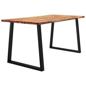 vidaXL Eettafel met natuurlijke rand 160x80x75 cm massief acaciahout