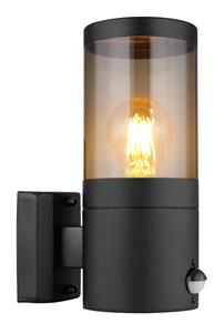 Globo Zwarte buitenlamp Xeloo met sensor 32014BSS