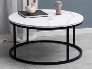 Mobistoxx Ronde salontafel FIRO Ø80 cm wit marmer