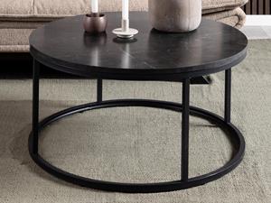 Mobistoxx Ronde salontafel FIRO Ø80 cm zwart marmer