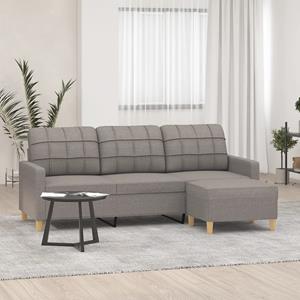 VidaXL Driezitsbank met voetenbank 180 cm stof taupe