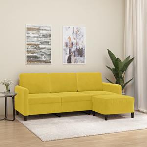 VidaXL Driezitsbank met voetenbank 180 cm fluweel geel