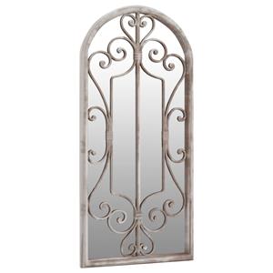 vidaXL Tuinspiegel 100x45 cm ijzer zandkleurig
