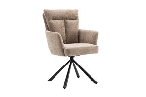 Invicta Interior Bureaustoel BIG GEORGE beige structuurstof met zwart metalen armleuning - 44438