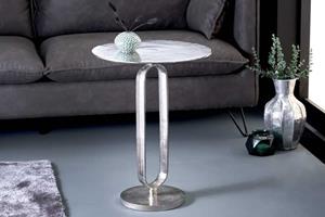 Invicta Interior Ronde bijzettafel ELEGANCE 60cm zilver metaal aluminium handgemaakt - 43614