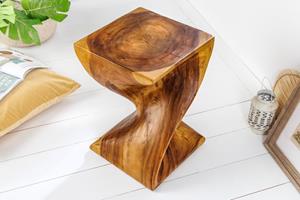 Invicta Interior Sculpturale bijzettafel HELIX 30cm natuurlijk suarhout handgemaakt op Bali kruk - 41807
