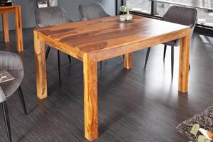 Invicta Interior Massief houten eettafel PURE 120cm natuursteenafwerking Sheeshamhout unieke korrel - 44048