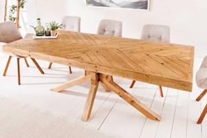 Invicta Interior Massief houten eettafel MOSAIK 200 cm natuurlijk gerecycled grenenhouten sterframe - 44090