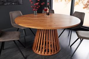 Invicta Interior Ronde eettafel MAISON JADE 130cm massief acaciahouten voet met zuil - 43339