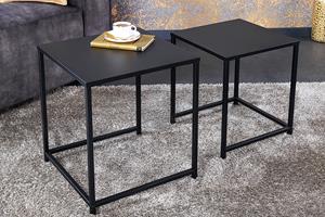 Invicta Interior Set van 2 salontafels DURA STEEL 50cm metaal zwart bijzettafels modern design - 43326