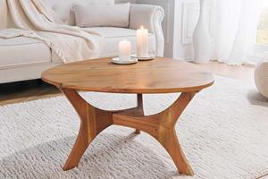 Invicta Interior Massief houten salontafel ARCHITECTURE 70 cm acacia driehoekig met natuurlijke honingafwerking - 43739