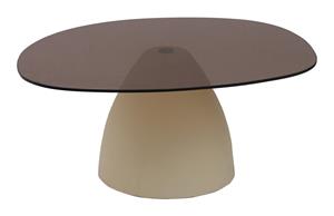 Brix Organische Salontafel Mylon Glas en beton, 86 x 76cm - Beige