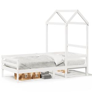 VidaXL Slaapbank met huisje 90x200 cm massief grenenhout wit