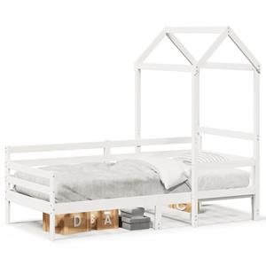 VidaXL Slaapbank met huisje 90x200 cm massief grenenhout wit
