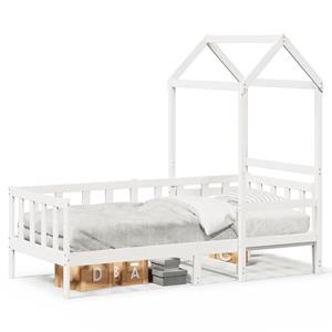 VidaXL Slaapbank met bedhuis 90x190 cm massief grenenhout wit