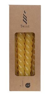 Hortus Twist kaarsen set 4 stuks dia. 2.2 x H 19 cm honing - 