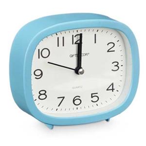 Giftdecor Wekker/alarmklok Good Morning - blauw - kunststof - 12 x 10 cm - staand - rond -