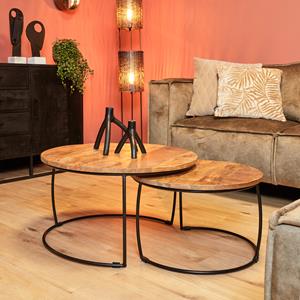 Het Steigerhouthuis Salontafel Coco naturel | Set van 2 | Rond