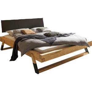 Schlafkontor Bedframe Lobia Massivholzbett, gepolstertes Kopfteil
