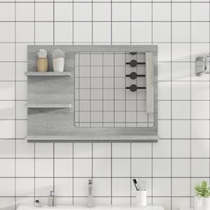 VidaXL Badkamerspiegel 60x10,5x45 cm bewerkt hout grijs sonoma eiken