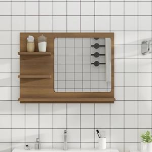 VidaXL Badkamerspiegel 60x10,5x45 cm bewerkt hout bruin eikenkleur