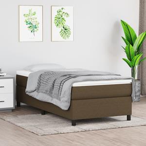 VidaXL Boxspring met matras stof donkerbruin 100x200 cm