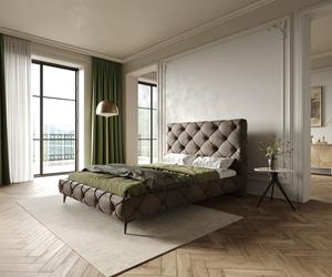 DELIFE Polsterbettgestell Nayara 140x200 cm Mikrofaser Taupe Vintage