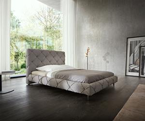 DELIFE Polsterbettgestell Nayara 140x200 cm Bouclé Silbergrau
