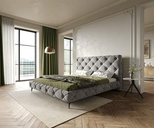 DELIFE Polsterbettgestell Nayara 180x200 cm Mikrofaser Grau