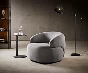 DELIFE Loungesessel Nova 88x88 cm Mikrofaser Grau