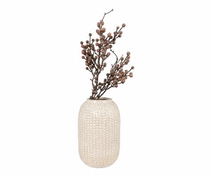 QUVIO Bolletjes vaas - Keramiek - Beige