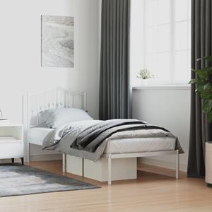 VidaXL Bedframe met hoofdbord metaal wit 80x200 cm