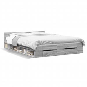 VidaXL Bedframe met lades bewerkt hout grijs sonoma eiken 120x200 cm