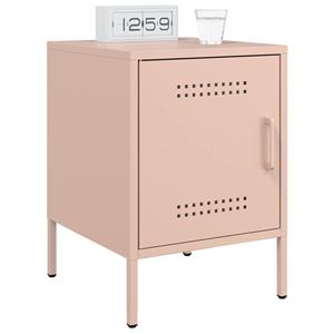 vidaXL Nachtkastjes 2 st 36x39x50,5 cm staal roze