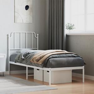 VidaXL Bedframe met hoofdbord metaal wit 80x200 cm