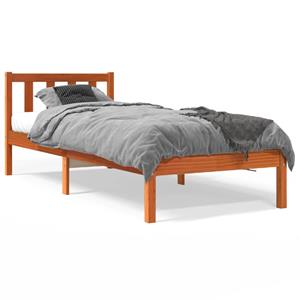 VidaXL Bedframe massief grenenhout wasbruin 75x190 cm