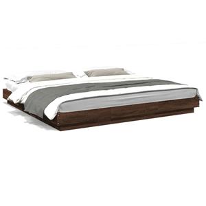 VidaXL Bedframe met LED-verlichting bruin eikenkleurig 200x200 cm