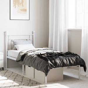 VidaXL Bedframe met hoofdbord metaal wit 80x200 cm