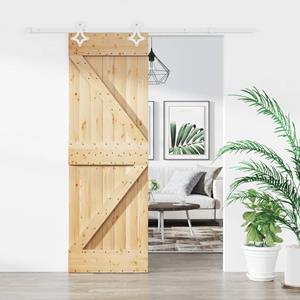 VidaXL Schuifdeur met beslag 70x210 cm massief grenenhout